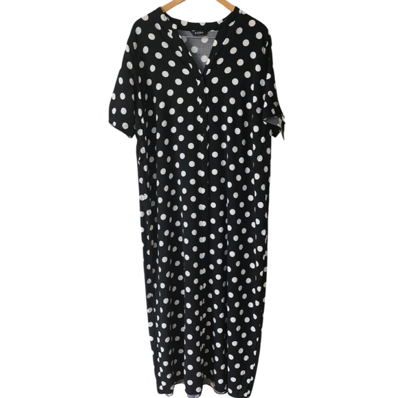 Evans pre-loved plus-size button front dress. Black white polka-dots Size 20US - Picture 5 of 16